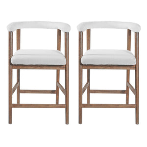 English Elm 24.5'' Seat Height Padded Counter Stools Curved Back Set of 2 for Kitchen Island Walnut N780P354190D