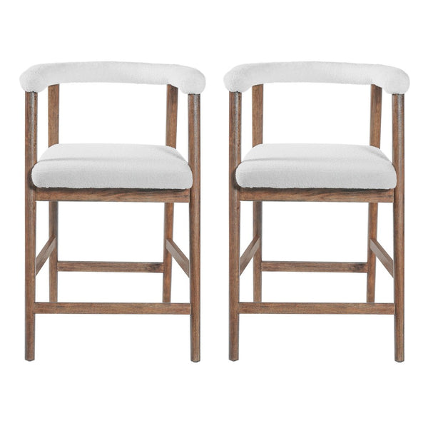 English Elm 24.5'' Seat Height Padded Counter Stools Curved Back Set of 2 for Kitchen Island Walnut N780P354190D