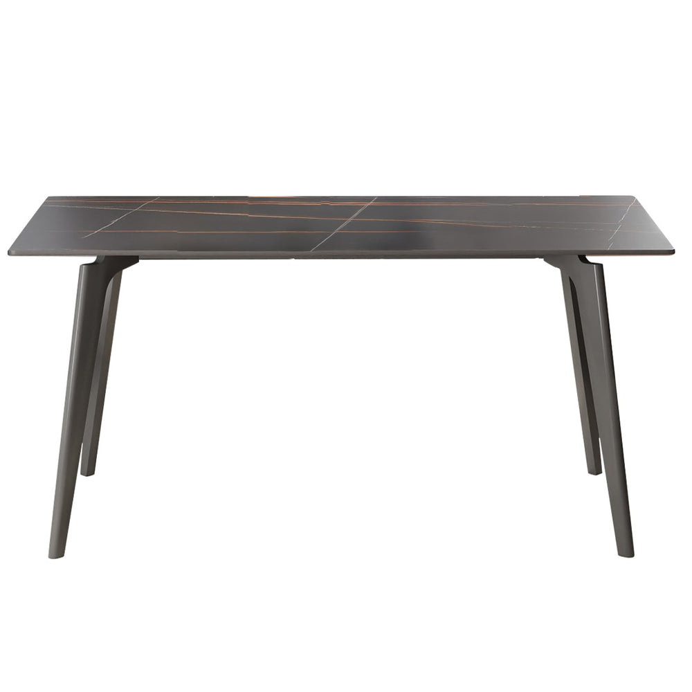 English Elm 62.99" Modern Artificial Stone Dining Table With Black Metal Legs - Sleek Design For 6 People P1 W1535S00522-GIGA