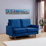 IDEAZ Velvet Upholstered Loveseat Blue 1226LSL