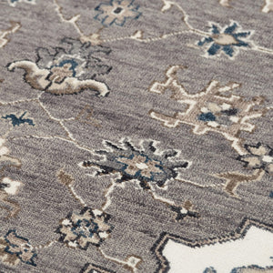 Alora Decor Greek Hand-Knotted Gray Rectangle Rug In Hand-Spun Wool With Persian Motifs For Timeless Elegance 2' x 3' 12212275533370203