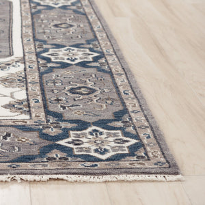 Alora Decor Greek Hand-Knotted Gray Rectangle Rug In Hand-Spun Wool With Persian Motifs For Timeless Elegance 2' x 3' 12212275533370203
