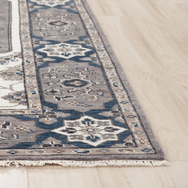Alora Decor Greek Hand-Knotted Gray Rectangle Rug In Hand-Spun Wool With Persian Motifs For Timeless Elegance 2' x 3' 12212275533370203