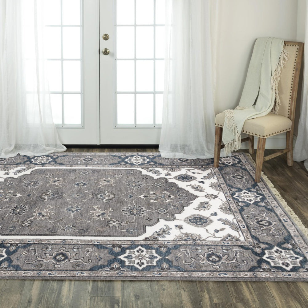 Alora Decor Greek Hand-Knotted Gray Rectangle Rug In Hand-Spun Wool With Persian Motifs For Timeless Elegance 2' x 3' 12212275533370203