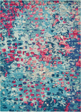 Unique Loom Jardin Ivy Machine Made Abstract Rug Blue, Beige/Blue/Gray/Light Blue/Puce/Red/Pink 8' 0" x 11' 0"