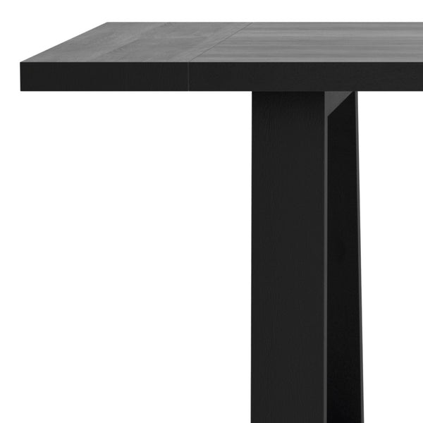 English Elm Whitley Solid Mango Wood Farmhouse Dining Table Trestle Base Seats Six Black B136P420749
