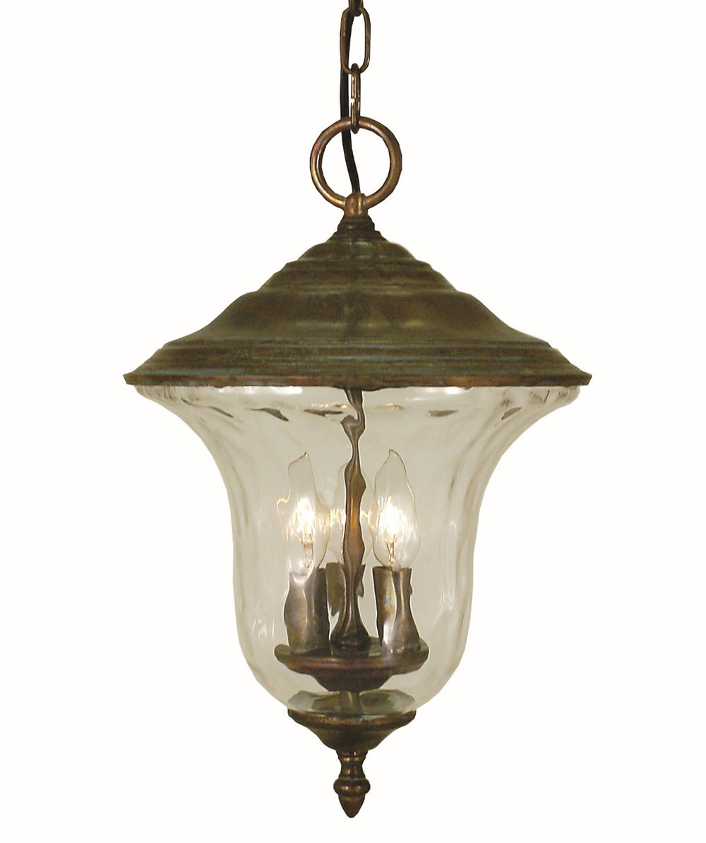 Framburg 3-light Elegant Hartford Exterior Ceiling Mount - Handcrafted Brass Fixture With Mottled Glass Design Charcoal Metal 1221 Ch