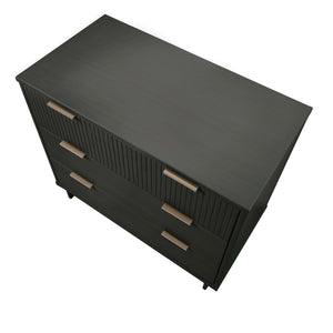 English Elm Granville 38" Dresser In Charcoal Gray – Stylish 3-Drawer Storage With Glam Accents For Modern Decor B365S00078