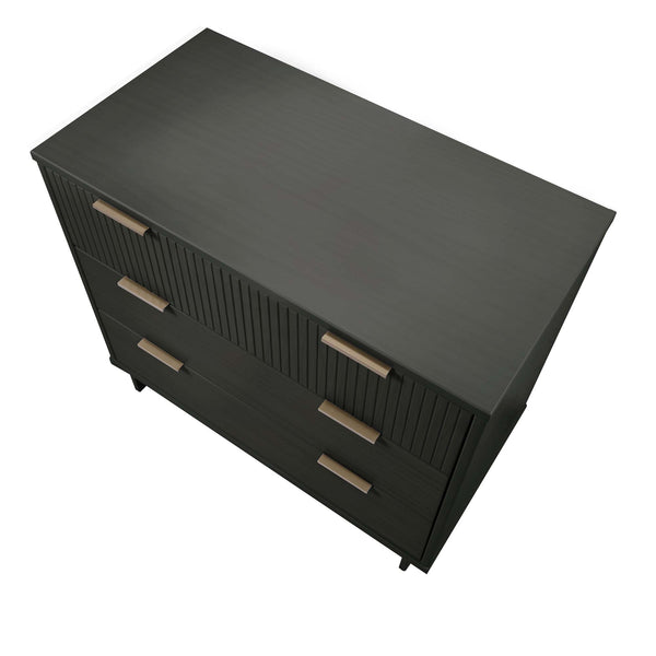 English Elm Granville 38" Dresser In Charcoal Gray – Stylish 3-Drawer Storage With Glam Accents For Modern Decor B365S00078