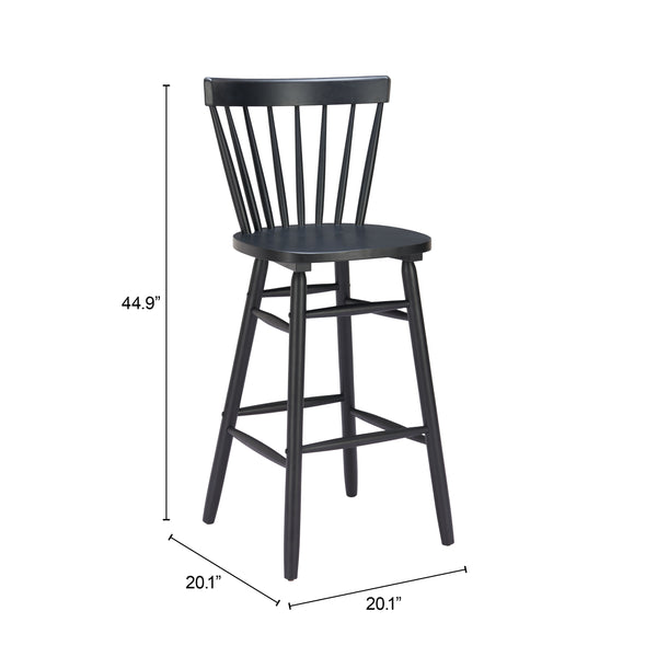 Zuo Modern Tyce Barstool Set Of 2 - Modern Elegance With Durable Rubberwood Design For Hospitality Spaces Black Rubberwood 110530-zuo-modern