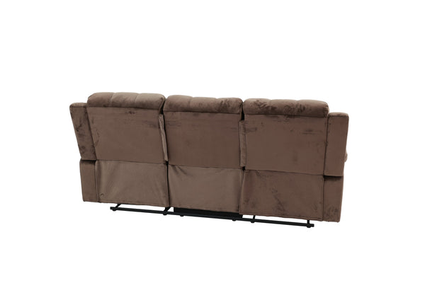English Elm Comfortable Motion Sofa Oversized 83" Chocolate Padded Suede Reclining Couch Wide Arms Plush Comfort B011P205572