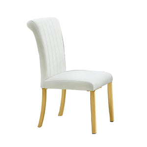 English Elm Contemporary Northall Arm Chair with Sleek Upholstery and Minimalist Profile for Modern Dining Spaces Gold,White 26 L x 19 W x 17 H B2741P404862