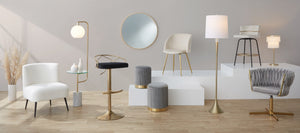 English Elm Swivel Accent Chair Silver Velvet Seat Gold X Pedestal Base Glam Living Room B202P471323