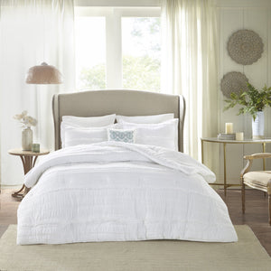 English Elm 5 Piece Microfiber Ruffled Comforter Set Celeste Queen – Shabby Chic Quilted Ruffle Bedding Ensemble White 23.62 L x 19.69 W x 12.6 H B03596866