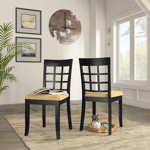 Windsor Lattice Back Rubberwood Dining Chair Set for Kitchen Nook