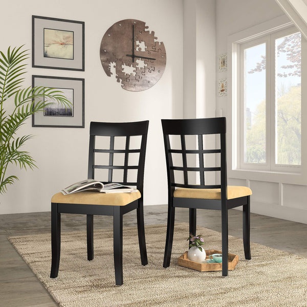 Windsor Lattice Back Rubberwood Dining Chair Set for Kitchen Nook