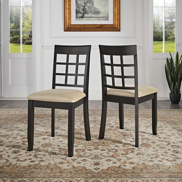 Windsor Lattice Back Rubberwood Dining Chair Set for Kitchen Nook