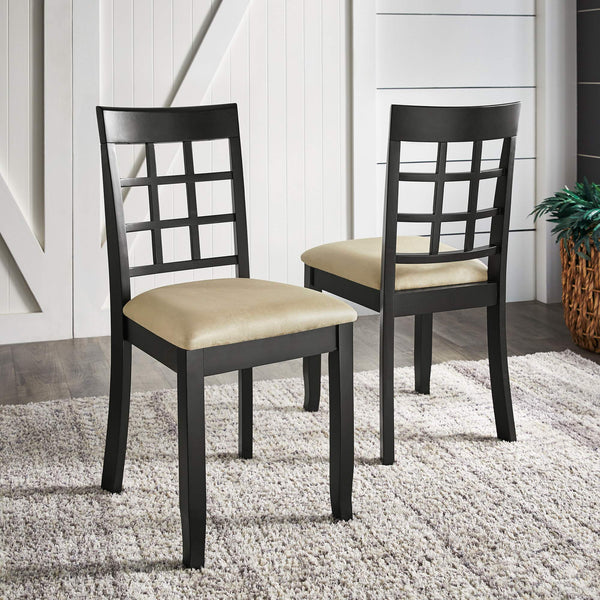 Windsor Lattice Back Rubberwood Dining Chair Set for Kitchen Nook
