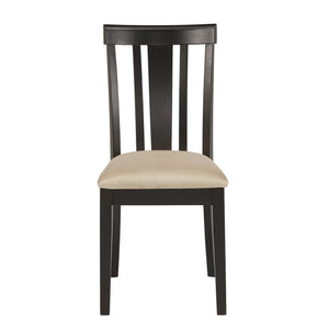 Homelegance Jeann Rubberwood Slat Back Dining Chair Set with Beige Microfiber Seat 122C714W(N1)