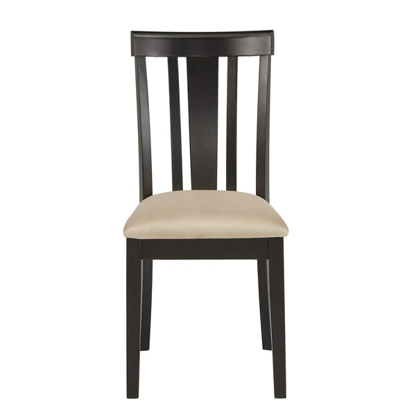 Homelegance Jeann Rubberwood Slat Back Dining Chair Set with Beige Microfiber Seat 122C714W(N1)