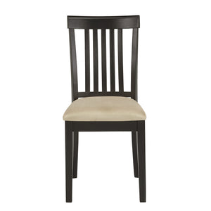 Homelegance Jeann Slatted Mission Dining Chairs Set of Two Rubberwood Frame Microfiber Seat 122C715W(N1)