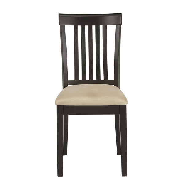 Homelegance Jeann Slatted Mission Dining Chairs Set of Two Rubberwood Frame Microfiber Seat 122C715W(N1)