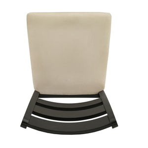 Jeann Ladder Back Dining Chair Set Rubberwood Frame Beige Upholstered