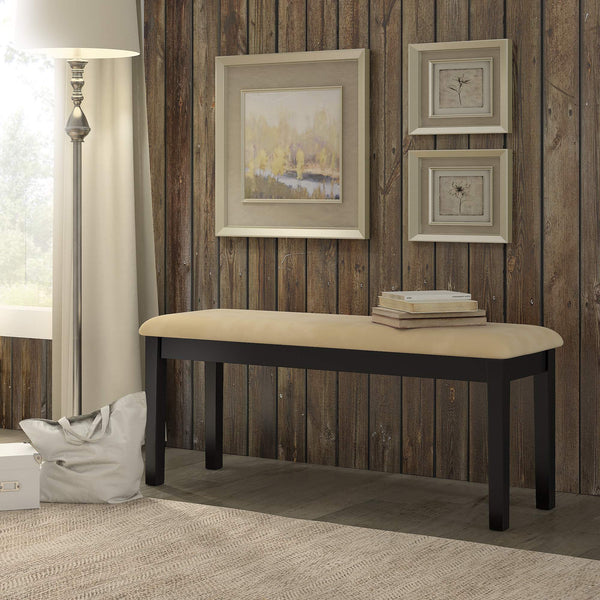 Jeann Upholstered Entry Bench with Rubberwood Frame and Foam Cushion Seat