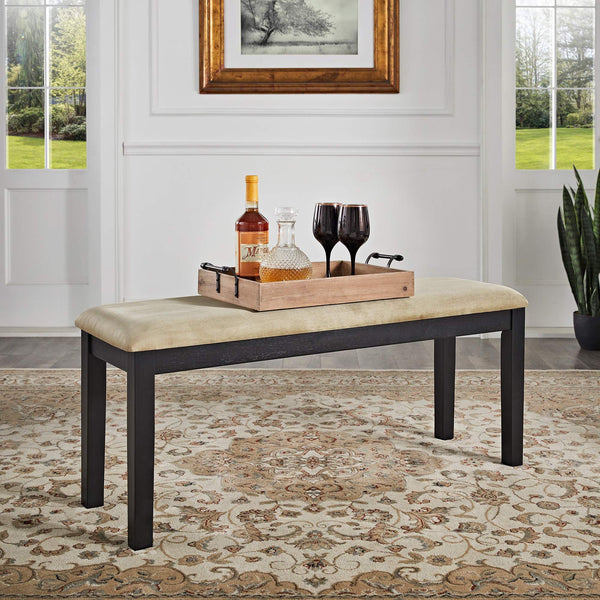Jeann Upholstered Entry Bench with Rubberwood Frame and Foam Cushion Seat