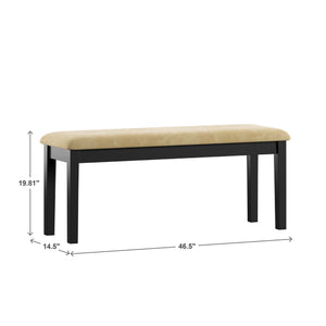 Jeann Upholstered Entry Bench with Rubberwood Frame and Foam Cushion Seat