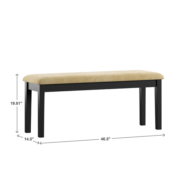 Jeann Upholstered Entry Bench with Rubberwood Frame and Foam Cushion Seat