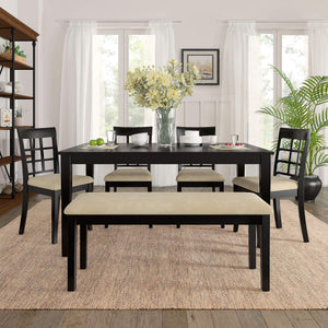 Jeann Upholstered Entry Bench with Rubberwood Frame and Foam Cushion Seat