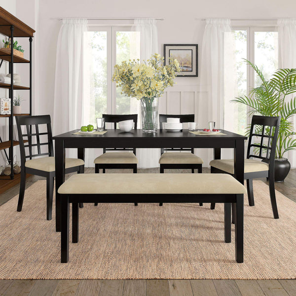 Jeann Upholstered Entry Bench with Rubberwood Frame and Foam Cushion Seat