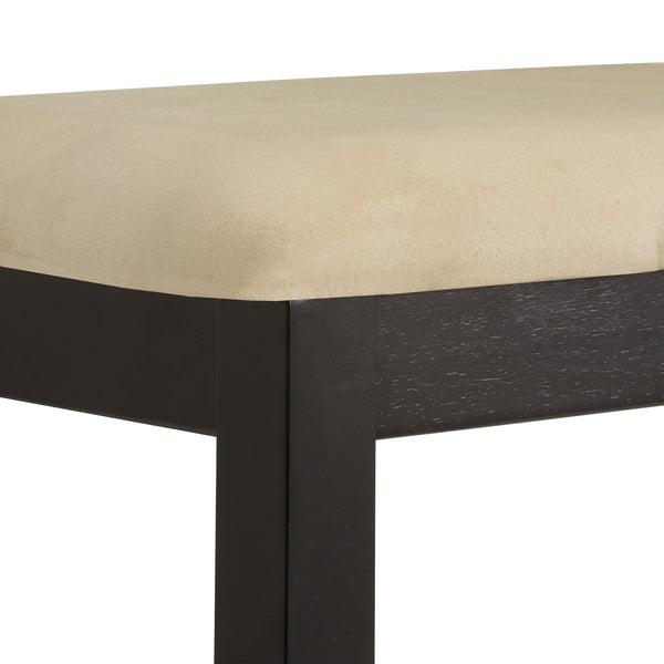 Jeann Upholstered Entry Bench with Rubberwood Frame and Foam Cushion Seat