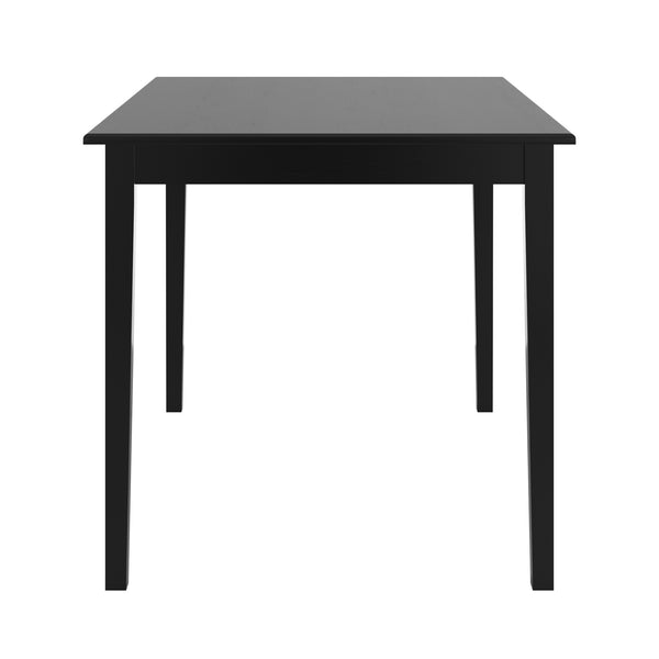 Jeann Solid Wood 48 Inch Rectangular Dining Table with Black Finish