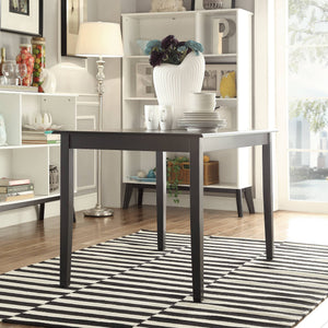 Jeann Solid Wood 48 Inch Rectangular Dining Table with Black Finish