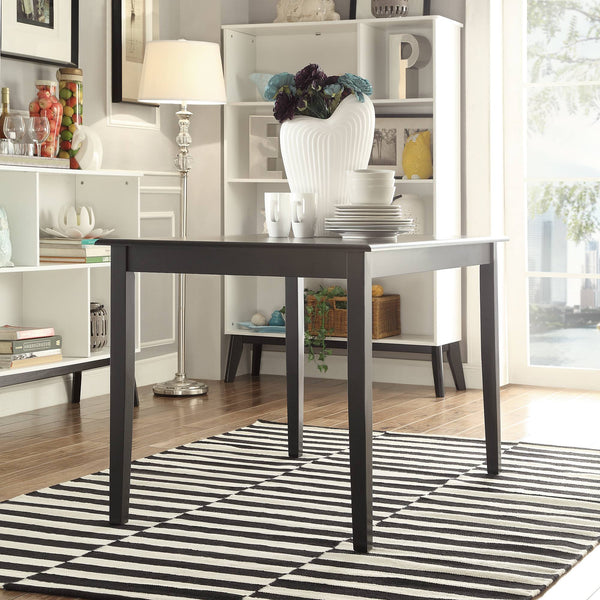 Jeann Solid Wood 48 Inch Rectangular Dining Table with Black Finish