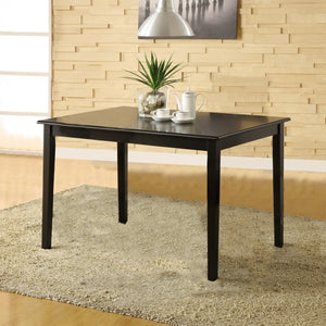 Jeann Solid Wood 48 Inch Rectangular Dining Table with Black Finish