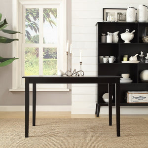 Jeann Solid Wood 48 Inch Rectangular Dining Table with Black Finish