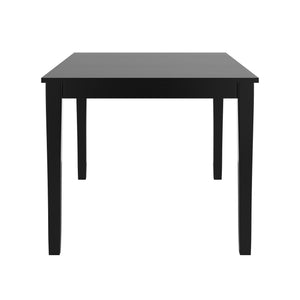 Jeann 60 Inch Black Rubberwood Rectangular Dining Table for Modern Homes