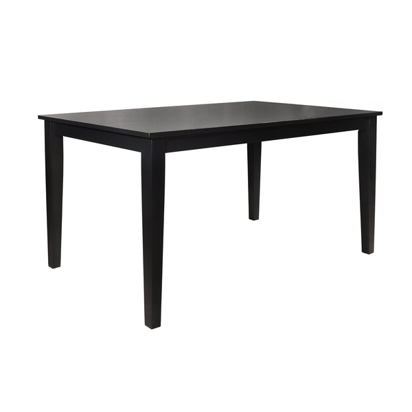 Jeann 60 Inch Black Rubberwood Rectangular Dining Table for Modern Homes