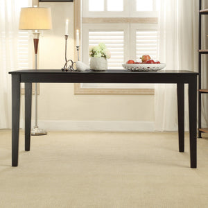 Jeann 60 Inch Black Rubberwood Rectangular Dining Table for Modern Homes