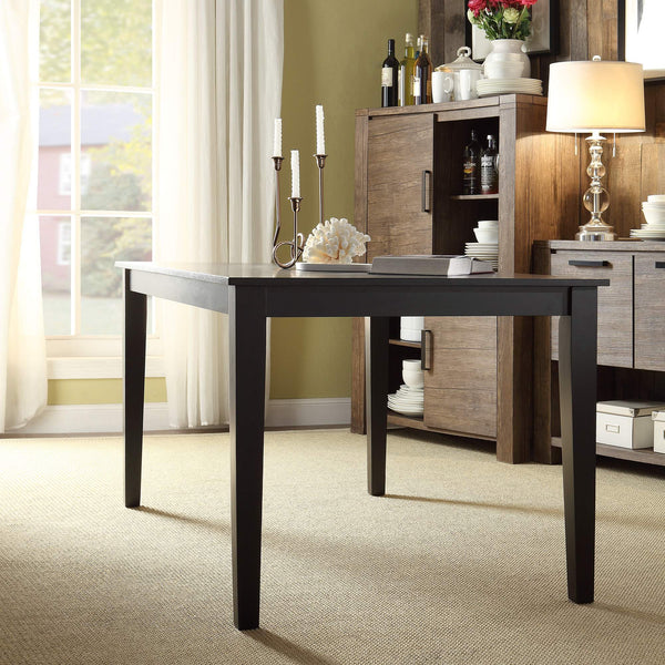 Jeann 60 Inch Black Rubberwood Rectangular Dining Table for Modern Homes