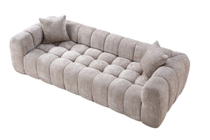 English Elm Marshmallow Cloud Sofa Oversized Boucle Four Seat Channel Tufted Living Room Couch Camel W5515P495927