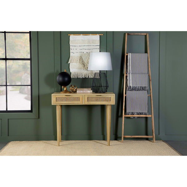 English Elm Zamora Natural 2-Drawer Console Table with Mango Wood Grain, Antique Brass Pulls, Entryway Chic B062P344937