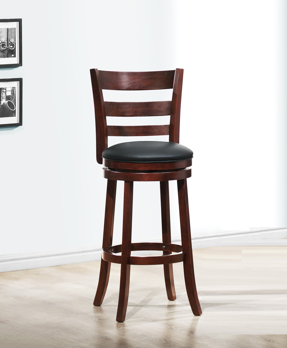 English Elm 360-Degree Swivel Pub Chair In Dark Cherry - Stylish Solid Wood Design With Comfort Footrest & Support B011P220993