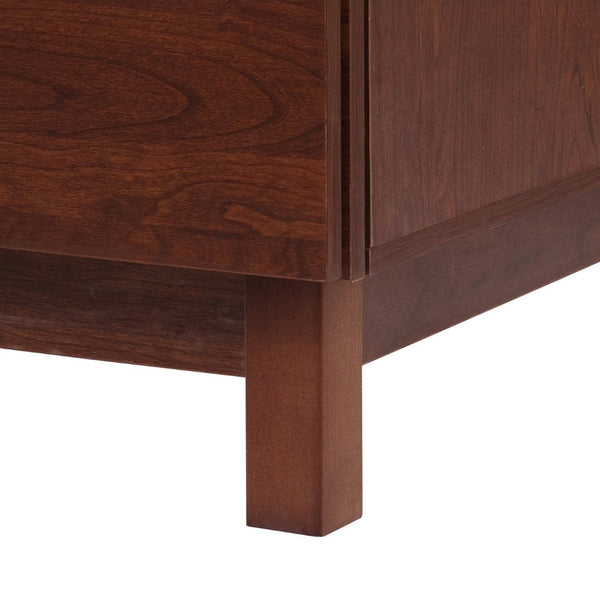 English Elm 60" Wave Front Six Drawer Dresser Sculptural Engineered Wood Media Console for Bedroom Walnut N739S0000011D