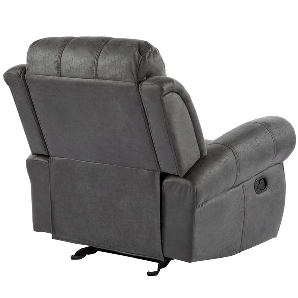 English Elm Christopher Knight Home® - 40.75" Wide Suede Manual Glider Recliner Chair with Rolled Arms, Microfiber Comfort & Infinite Positions Slate N763P264499E