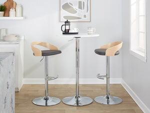 English Elm Adjustable Swivel Barstools Set of 3 Faux Leather Chrome Base Kitchen Counter Seating B202S02032