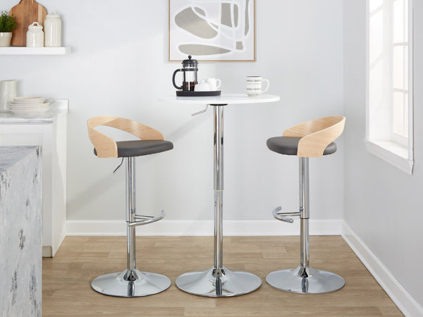 English Elm Adjustable Swivel Barstools Set of 3 Faux Leather Chrome Base Kitchen Counter Seating B202S02032